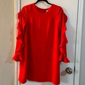 CeCe Red Long Sleeved Dress | 0-4 EUC